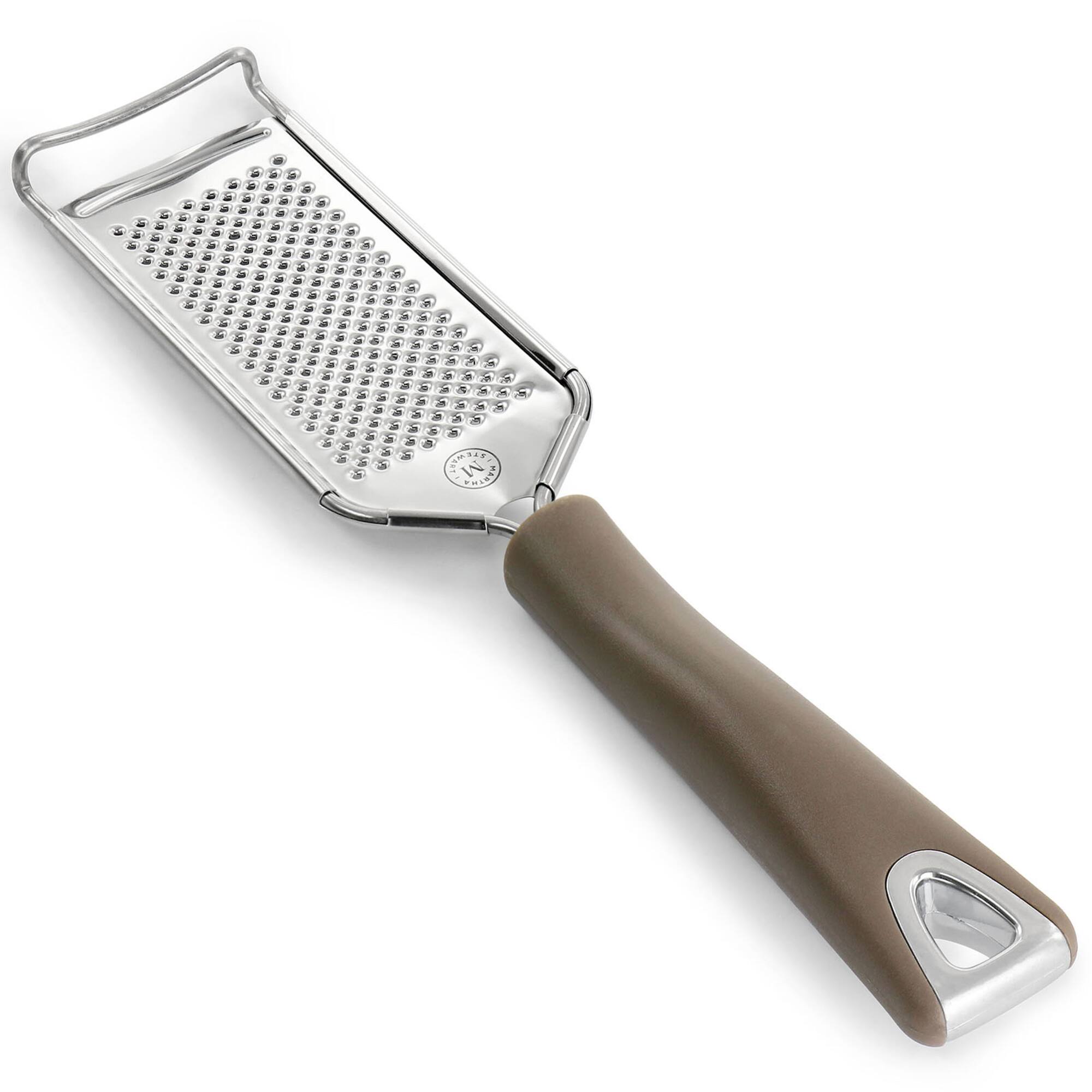 Martha Stewart Taupe Stainless Steel Handheld Grater & Zester Utensil